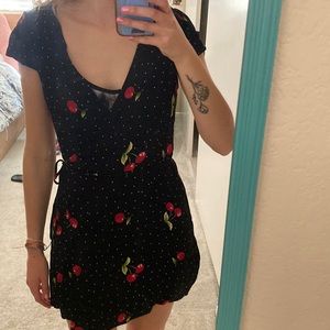 F21 Black Mini cherry dress